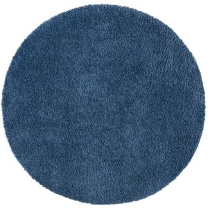 Tapis à poils longs rond SOFTY bleu 80x80cm