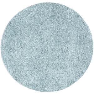 Tapis à poils longs rond SOFTY bleu azur 120x120cm