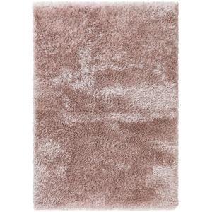 Tapis à poils longs rose 140x200