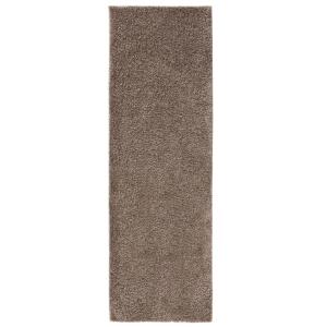Tapis à poils longs taupe 80x300