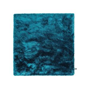 Tapis à poils longs turquoise 150x150