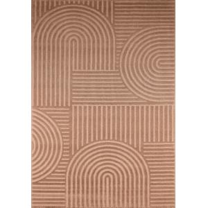 Tapis à poils ras motif géométrique - mocca - 160x230 cm