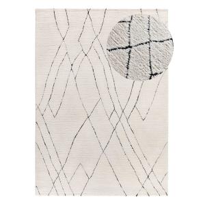 Tapis à relief berbère blanc/noir 120x170 cm
