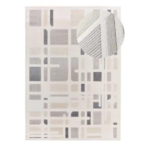 Tapis à relief blanc/beige/gris 80x150 cm