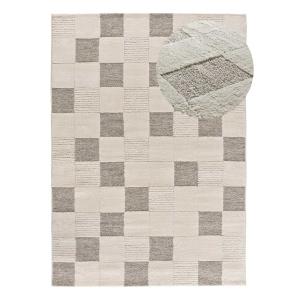 Tapis à relief damier crème/gris 160x230 cm