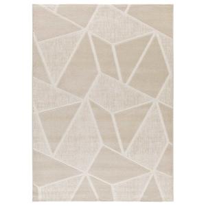 Tapis à relief géométrique blanc/crème 80x150 cm