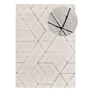 Tapis à relief géométrique blanc/noir 160x230 cm