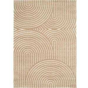 Tapis à relief géométrique doux beige 160x230