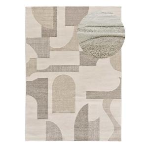 Tapis à relief moderne crème/gris 160x230 cm