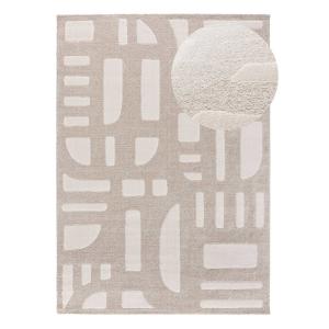 Tapis à relief scandinave beige/blanc 160x230 cm