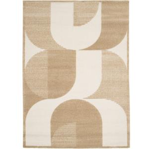 Tapis à reliefs doux à relief géométrique beige 120x170