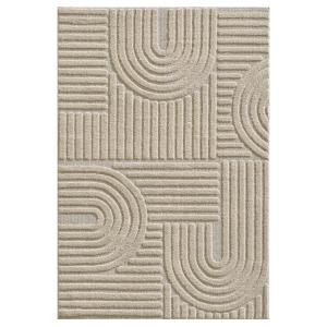 Tapis à reliefs géométriques beige - 140x200 cm