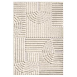 Tapis à reliefs géométriques crème - 140x200 cm