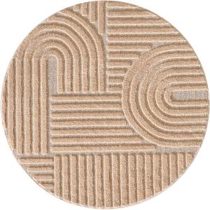 Tapis à reliefs géométriques rose rond - D200 cm