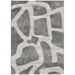 Tapis abstrait avec textures en gris, 133x190 cm
