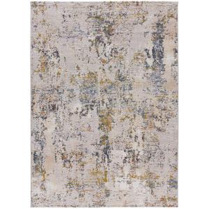 Tapis abstrait beige/rouille/bleu 134x200 cm