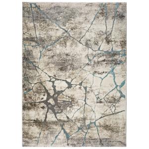 Tapis abstrait gris/beige/bleu 140x200 cm