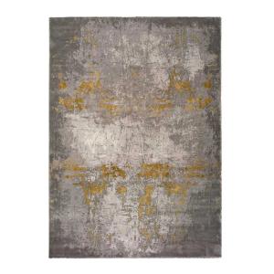 Tapis abstrait gris/moutarde 80x150 cm