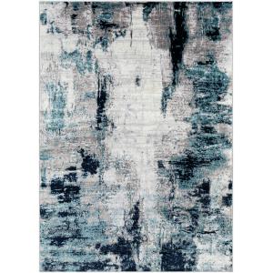 Tapis Abstrait Moderne Bleu/Blanc/Gris 160x220
