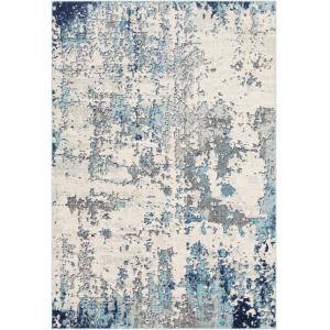 Tapis Abstrait Moderne - Bleu, Gris et Blanc - 160x220cm