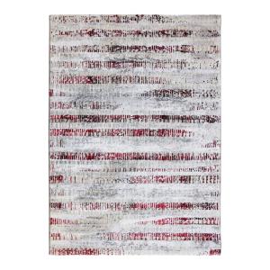 Tapis abstrait moderne gris rouge 120x170