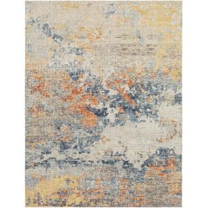 Tapis Abstrait Moderne Jaune/Bleu 160x213