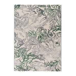 Tapis abstrait vert/gris/beige 133x190 cm