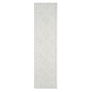 Tapis AERA à poils longs et relief blanc 80x150cm