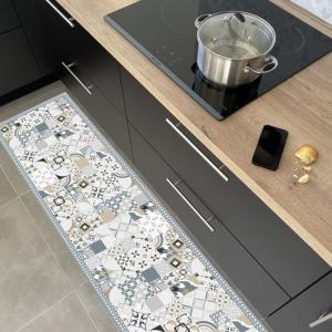Tapis antidérapant - vinyle - int./ext. - Bleu - 50x120cm