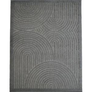 Tapis arc en ciel en relief gris 160x220