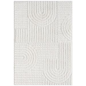 Tapis ARCA à poils longs et relief blanc 120x170cm