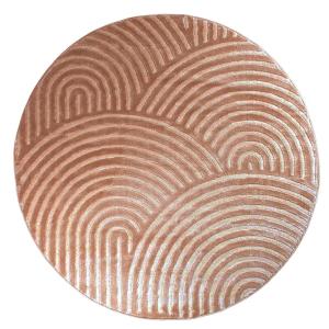Tapis arcs en relief - mocca - rond -120x120 cm