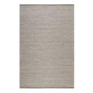 Tapis artisanal fait main laine et jute gris clair 130x190