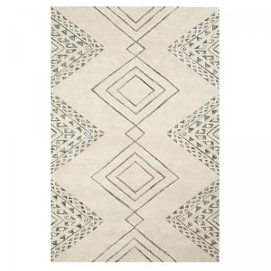 Tapis artisanal pour salon, tufté main en laine, beige 120x…