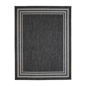 Tapis  aspect jute motif cadre noir 133x170