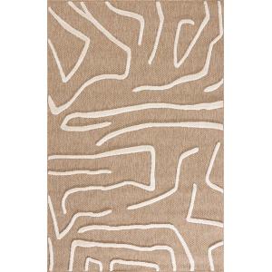 Tapis aspect jute motif géométrique blanc 120x170 cm