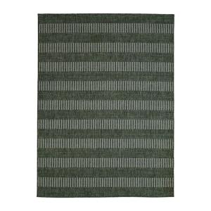 Tapis  aspect jute motif lignes vert 133x170