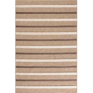 Tapis aspect jute motif rayures blanc 200x290 cm