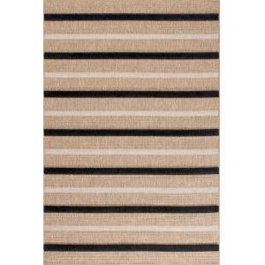 Tapis aspect jute motif rayures noir 120x170 cm