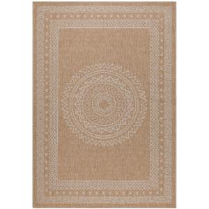 Tapis aspect jute motifs beige et crème 140x200cm