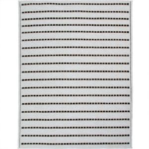 Tapis aspect jute  rayures noires blanches 160x230
