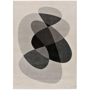 Tapis aux formes organiques dans les tons gris, 135x190 cm