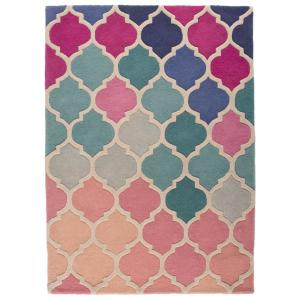 Tapis  baroque en laine rose 160x230