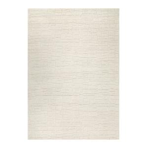 Tapis beige clair futé main à relief 140x200