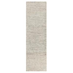 Tapis beige et bleu tufté main à relief 80x300