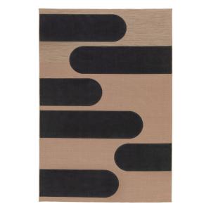 Tapis beige motif géométrique noir 120x170cm