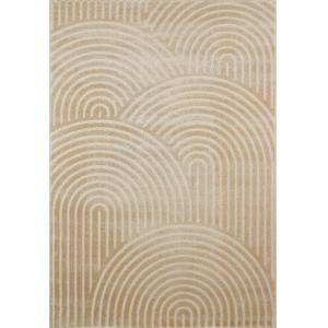 Tapis beige rectangulaire motif arc en relief- 120x160