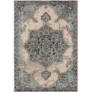 Tapis beige/turquoise 240x340