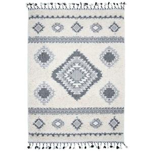 Tapis berbère à effet relief crème 120x170
