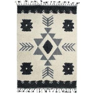 Tapis berbère à effet relief crème gris foncé 120x170